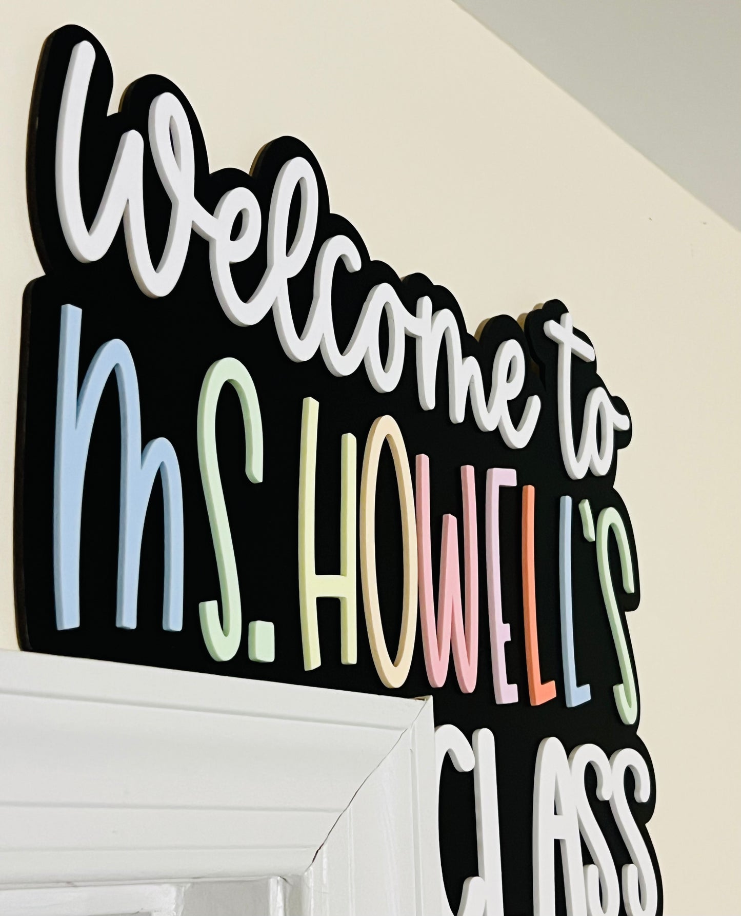 Personalized Teacher Name Door Frame Corner Sign