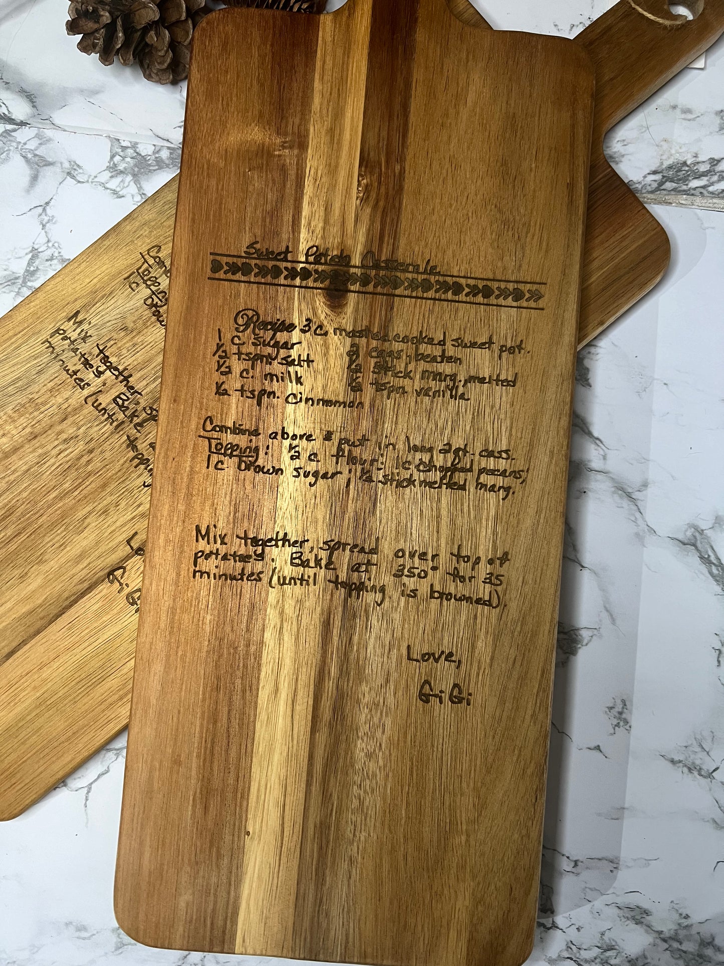 Personalized Handwritten Recipe Engraved Cutting Board - Custom Heirloom Gift