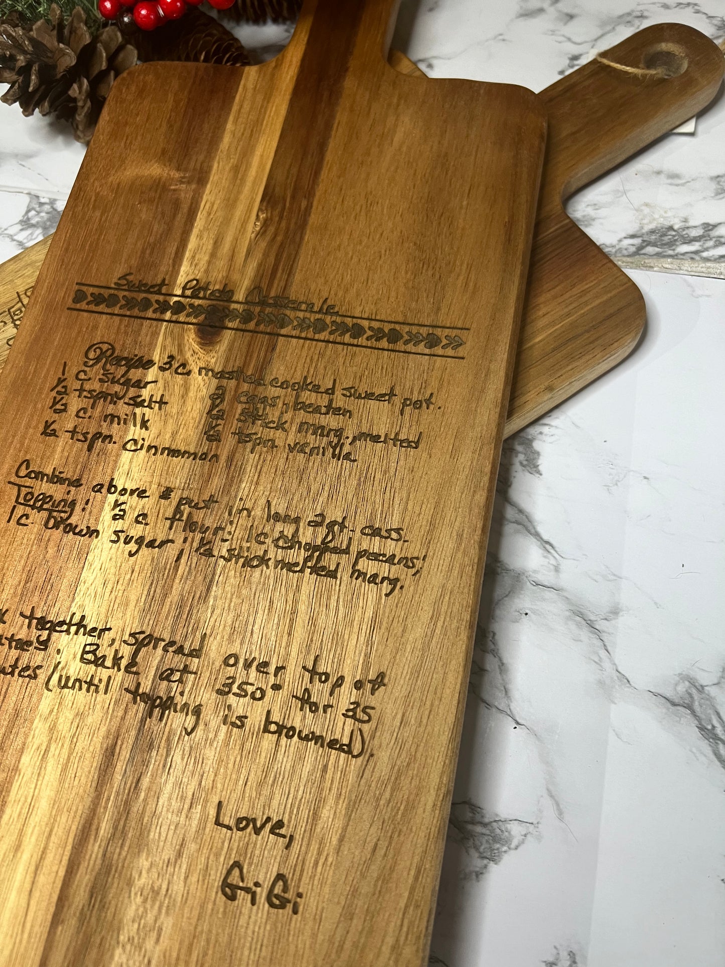 Personalized Handwritten Recipe Engraved Cutting Board - Custom Heirloom Gift