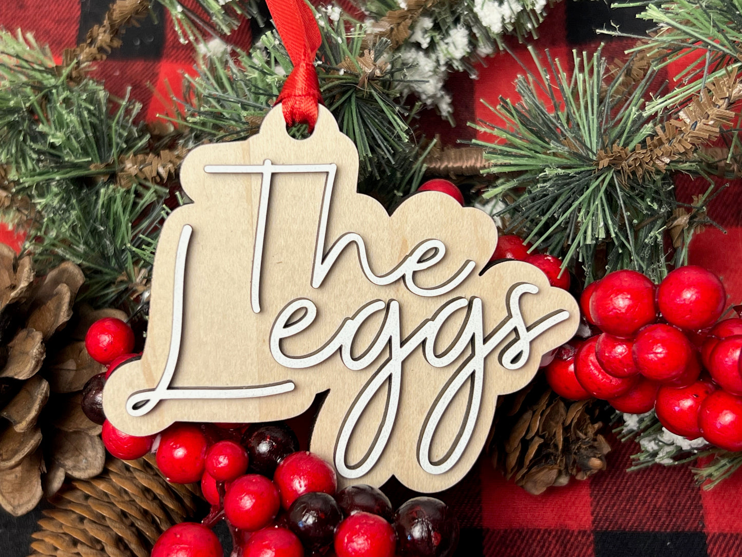 Personalized Name Christmas Ornament - 3D Wooden Holiday Decoration