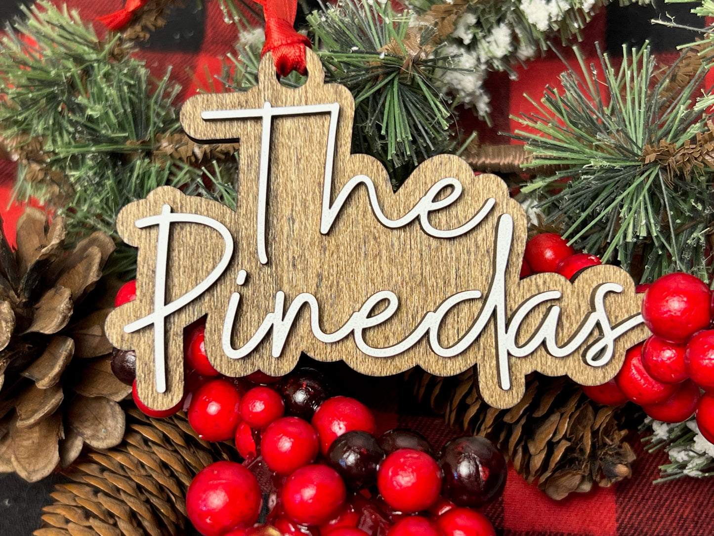 Personalized Name Christmas Ornament - 3D Wooden Holiday Decoration