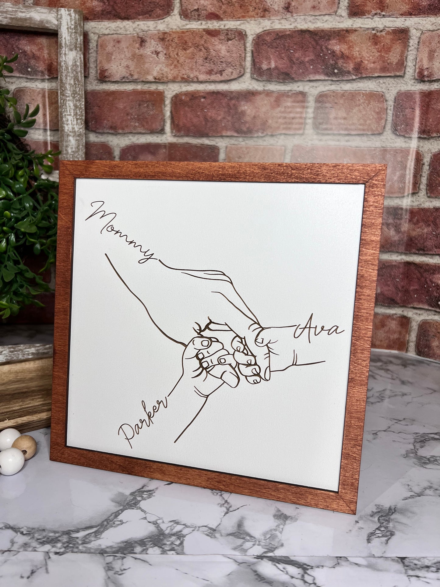 Personalized Holding Hands Art Sign for Families