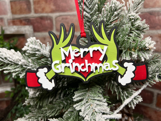 Mischievous Green Christmas Ornament – Add a Touch of Fun to Your Holiday Decor