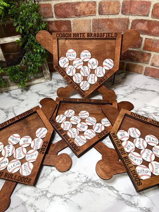 Baseball Home Plate and Bat Coaches Gift – Perfect for Coaches, Team Sponsors, and Dedicated Team Parents