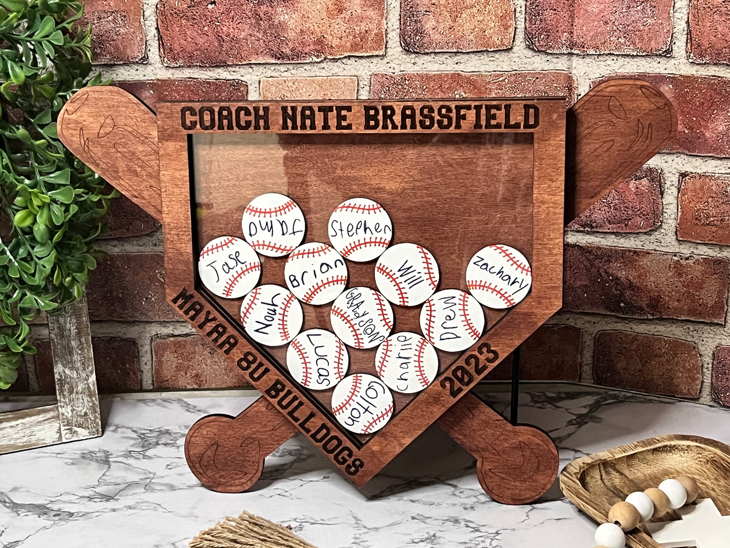 Baseball Home Plate and Bat Coaches Gift – Perfect for Coaches, Team Sponsors, and Dedicated Team Parents