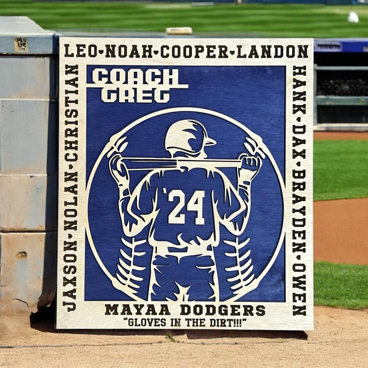 Custom Baseball Sign with Player Silhouette – Perfect for Players and Coaches