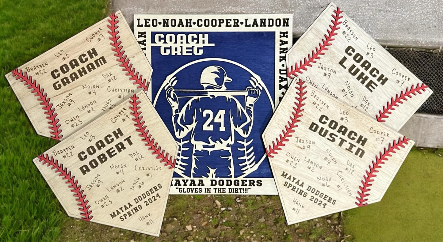 Baseball Home Plate Coaches Gift