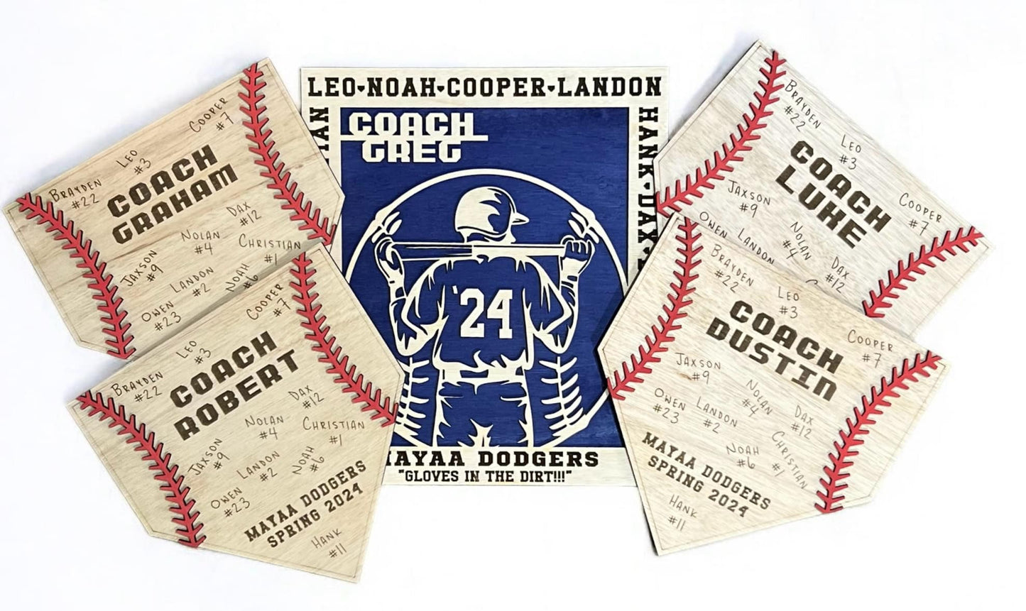 Baseball Home Plate Coaches Gift